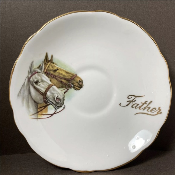 Tea Cup And Saucer Father Horses Duchess Bone China England Large Size - Picture 2 of 12